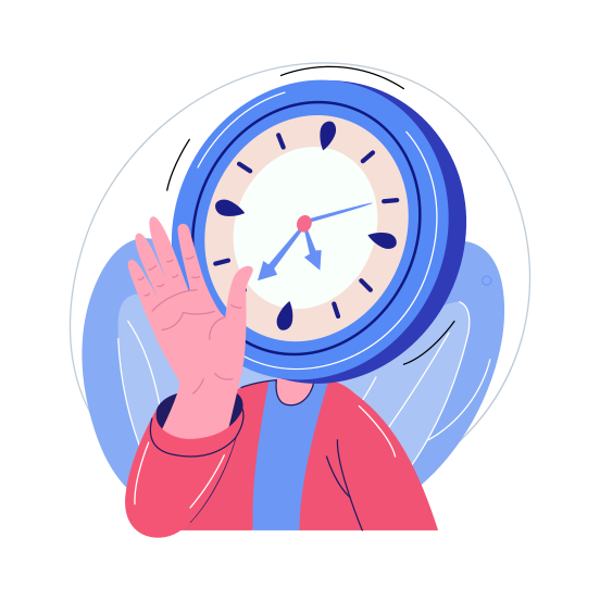 Time Depression, Stress, Anxiety, Time Management, Worry illustration