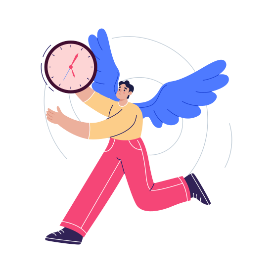 Time Flies, Running, Late, Chasing, Struggling illustration