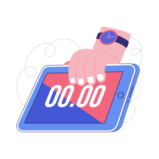 Times Up, Deadline, Finished, Complete, Stopwatch illustration