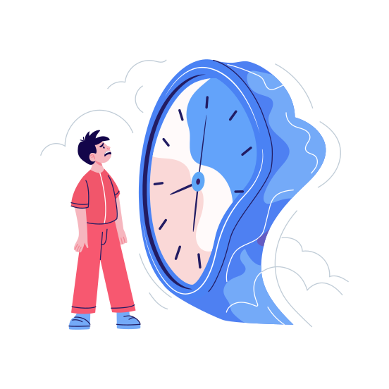 Wasting Time, Delaying, Procrastination, Unproductive, Distortion illustration