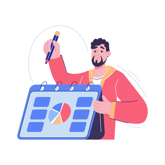 Work Strategy, Planning, Calendar, Scheduling, Analysis illustration