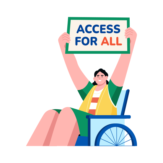 Accessibility, Wheelchair, Disability, Equality, Rights illustration