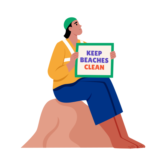 Awareness, Environmental, Pollution, Beach Cleanliness, Advocacy illustration