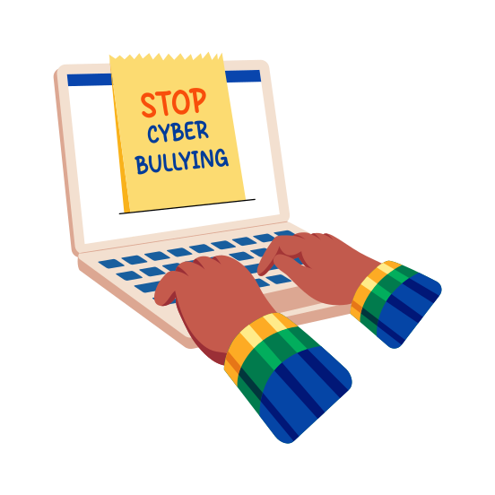 Cyberbullying, Harassment, Trolling, Threats, Abusing, illustration
