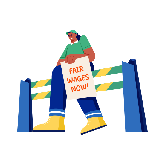 Fair Wages, Employee, Compensation, Rights, Advocacy illustration