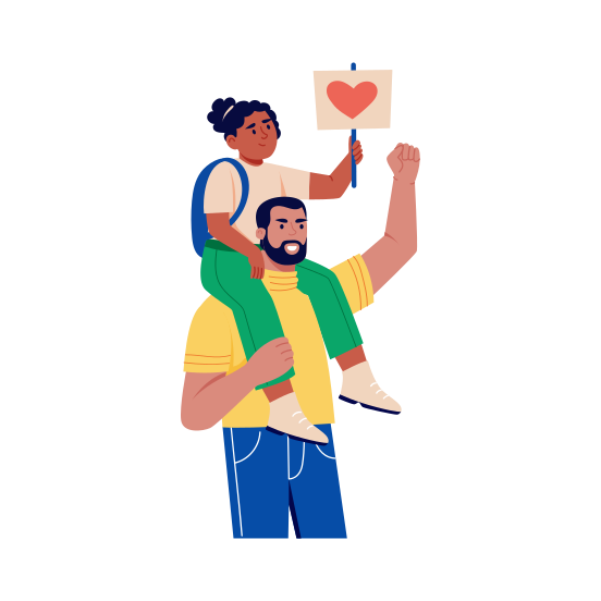 Father Love, Kid, Fatherhood, Embracing, Awareness illustration