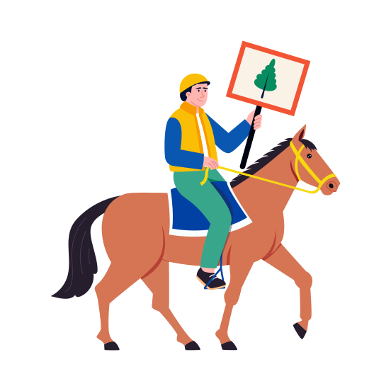 Nature Enthusiast, Horse, Rider, Equestrian, Awareness illustration