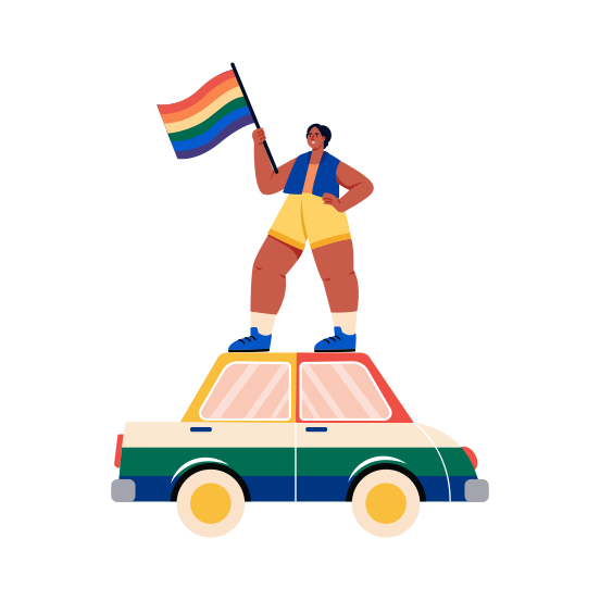 Pride Protest, Lgbtq, Flag, Demonstration, Advocacy illustration