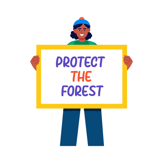 Protect Forest, Greenery, Environmental, Ecology, Awareness illustration