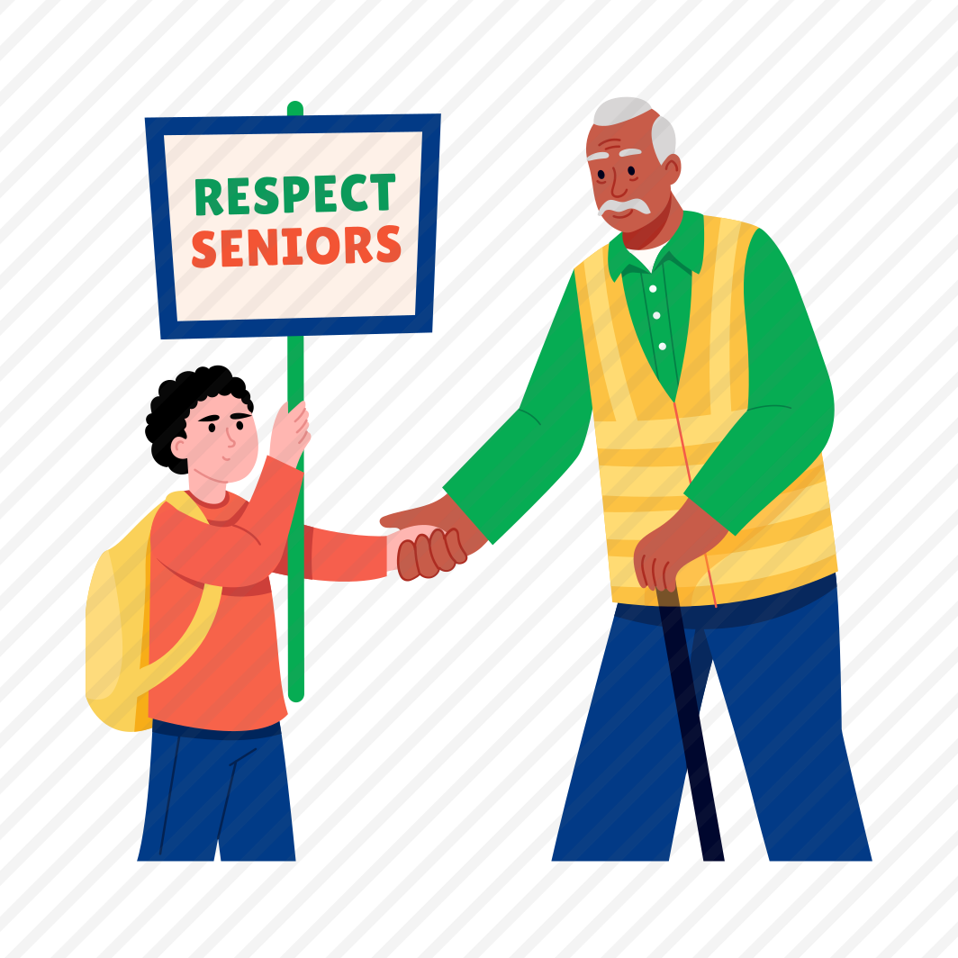 Respect Seniors, Elderly, Old Man, Handshaking, Greeting preview