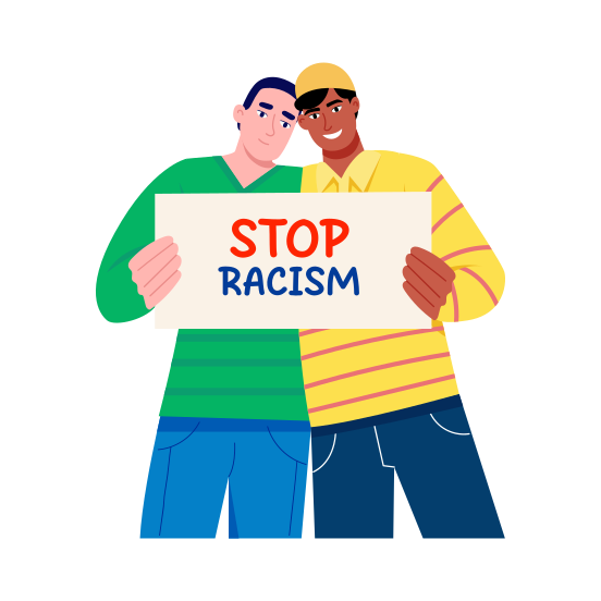 Stop Racism, Diversity, Equality, Friends, Rights, illustration