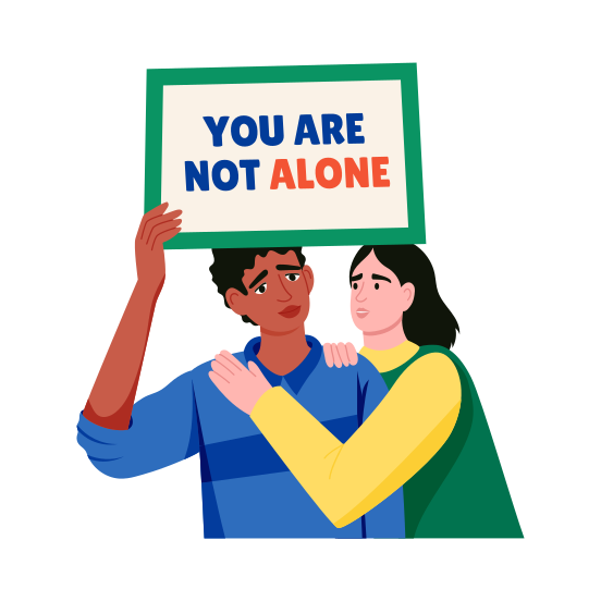 Supportive Friend, Companion, Caring, Greeting, Hugging, illustration