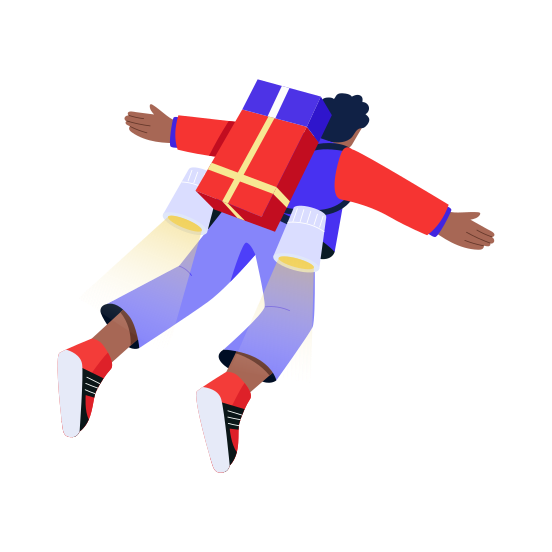 Air Delivery, Courier, Flying, Parcel, Order illustration