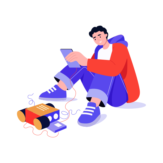 Building Robot, Engineering, Circuitry, Programming, Technology illustration