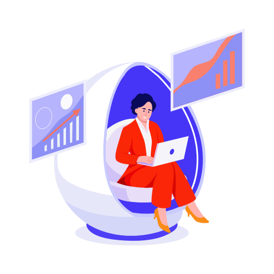 Businesswoman, Entrepreneur, Professional, Working, Analysis illustration