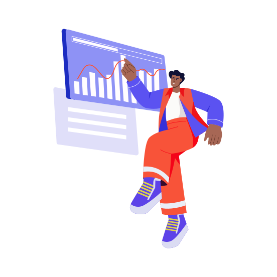 Data Analyst, Statistics, Graph, Chart, Analyzing illustration