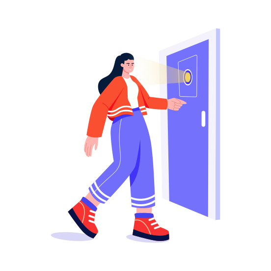 Door Scan, Security, Access, Entry, Authentication illustration