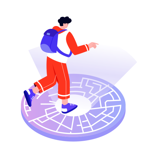 Exploring Time, Journey, Discovery, Adventure, Navigation illustration