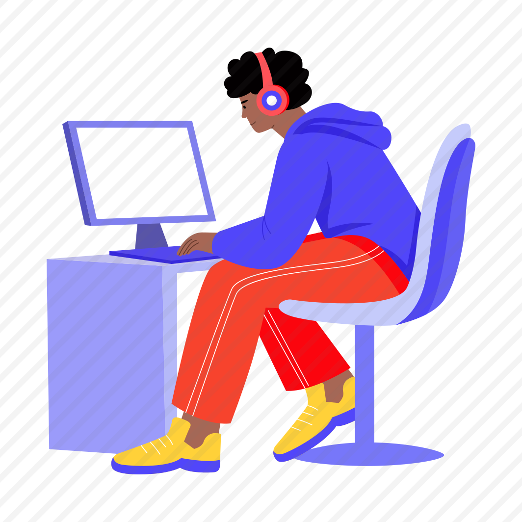 Gamer, Playing, Computer, Monitor, Player preview