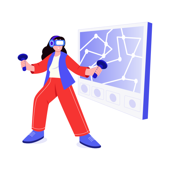 Gaming Technology, Simulation, Immersive, Ar, Vr illustration