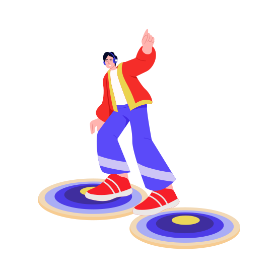 Listening Music, Sound, Headphone, Song, Enjoying illustration