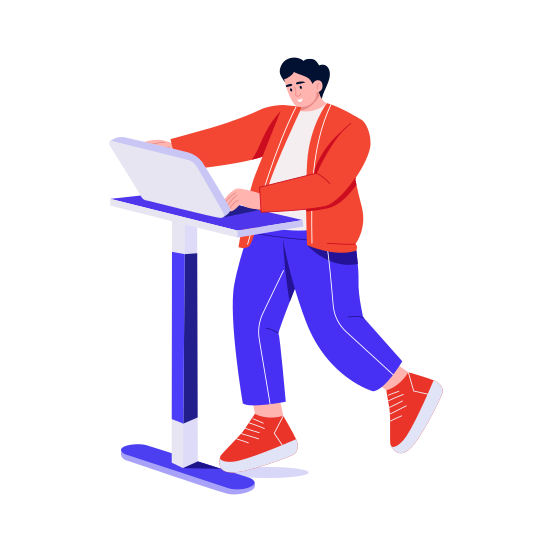 Motorized Desk, Working, Furniture, Computing, Technology illustration