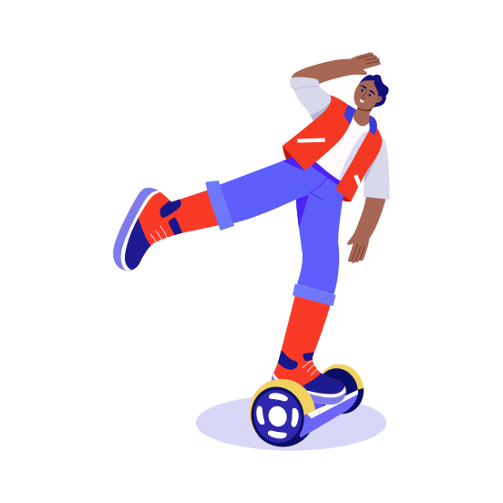 Riding Hoverboard, Sport, Activity, Adventure, Technology illustration