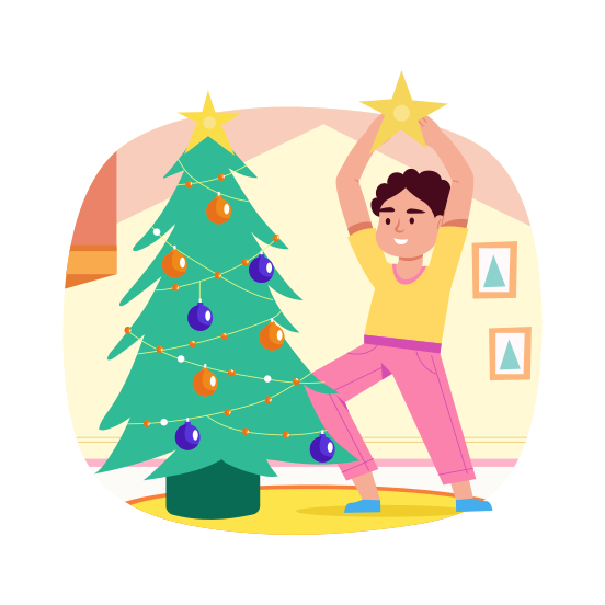 Christmas Decoration, Tree Lights, Festival, Celebration, Event, illustration