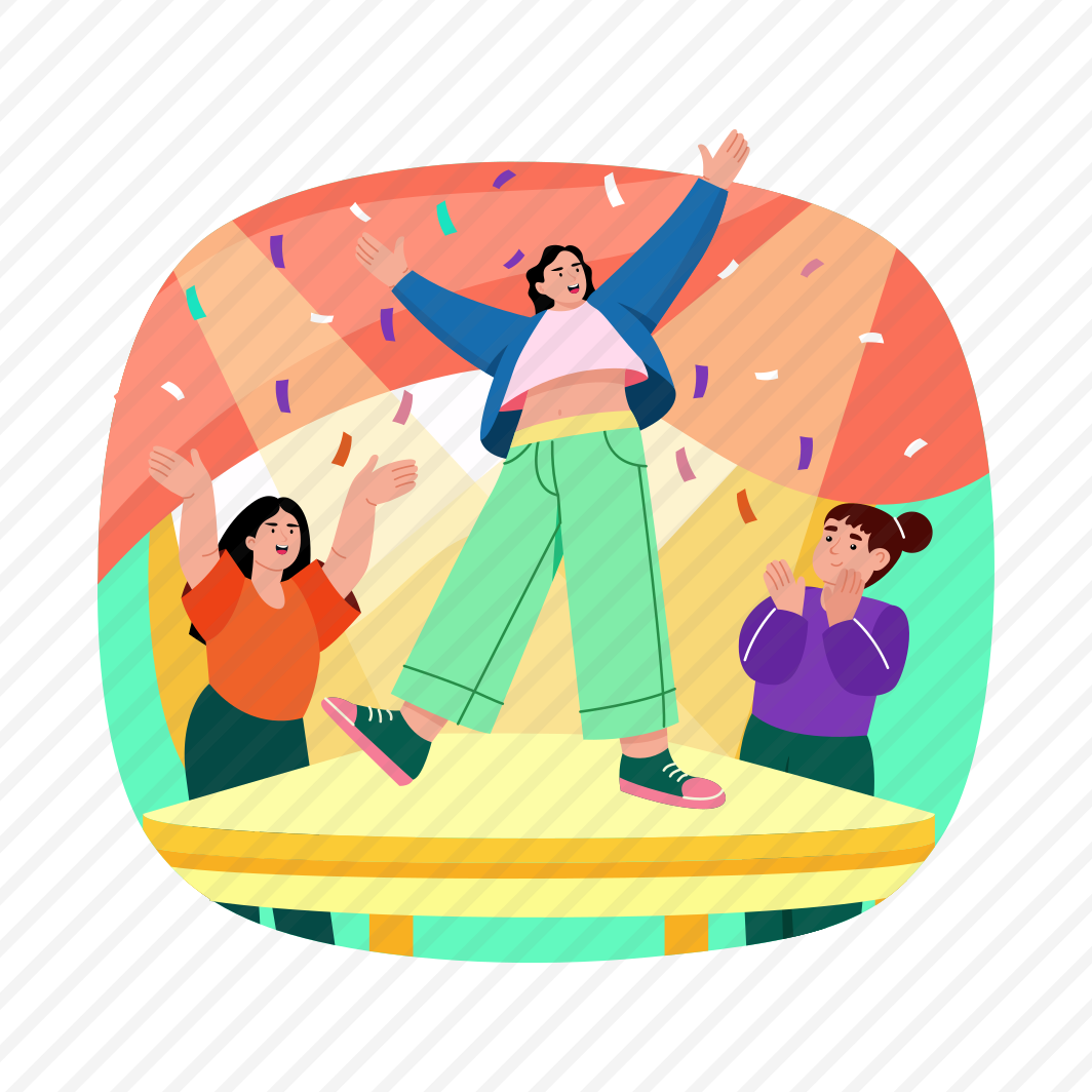 Dancing, Chilling, Enjoying, Happiness, Confetti, preview