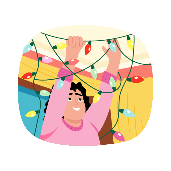 Decorative Lights, Bulbs, Illuminance, Festival, Celebration, illustration