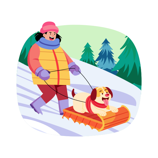 Dog Sled, Pet, Animal, Adventure, Leisure, illustration