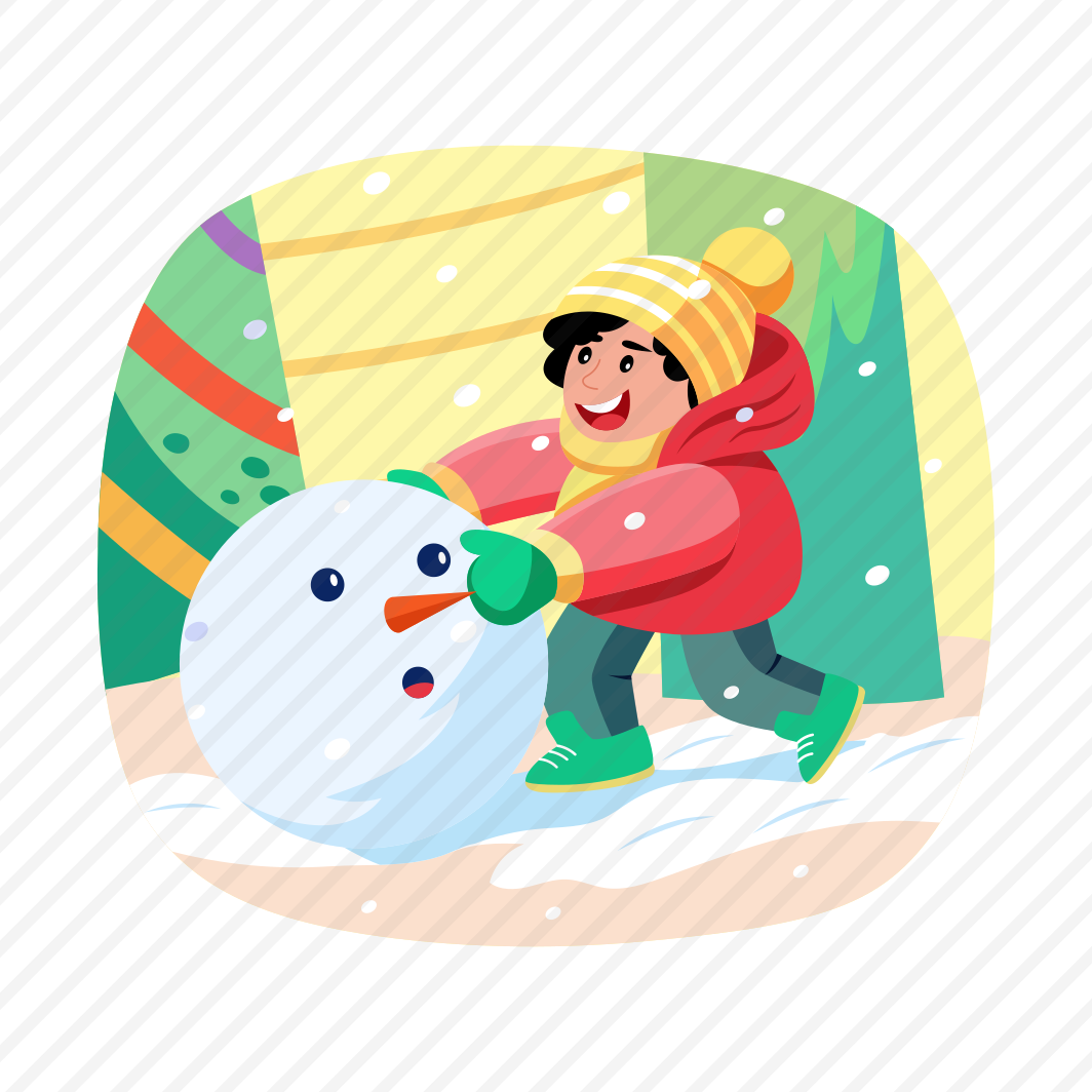 Kid Playing, Happy, Enjoying, Activity, Winter preview