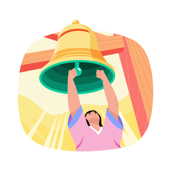 Ringing Bell, Knell, Celebration, Traditional, Christmas illustration