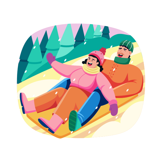 Sleigh, Adventure, Enjoying, Leisure, Activity, illustration