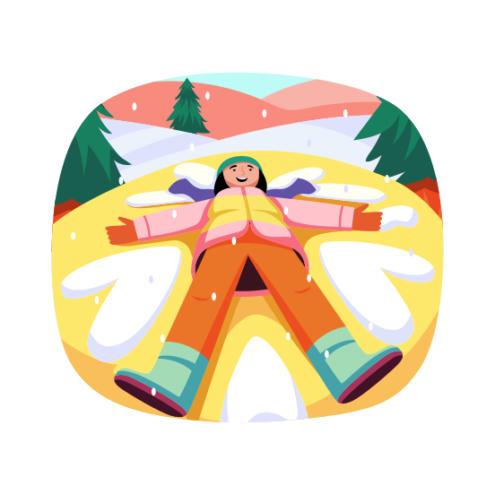 Snow Angel, Recreation, Playing, Adventure, Leisure, illustration