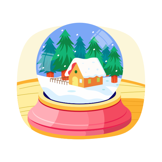 Snow Globe, Ornate, Decorative, Adornment, Winter illustration
