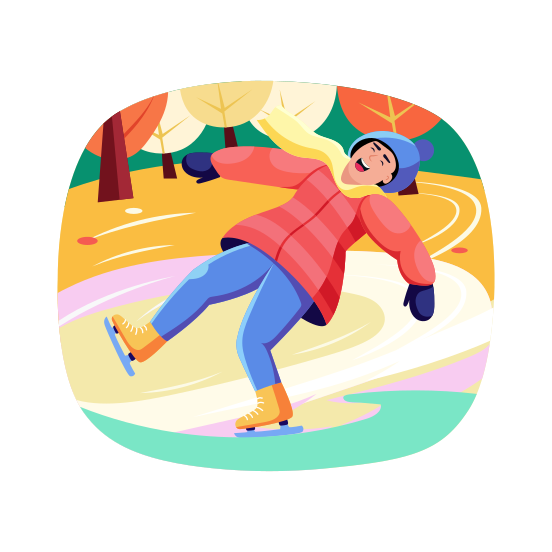 Snow Skating, Playing, Sport, Adventure, Leisure, illustration