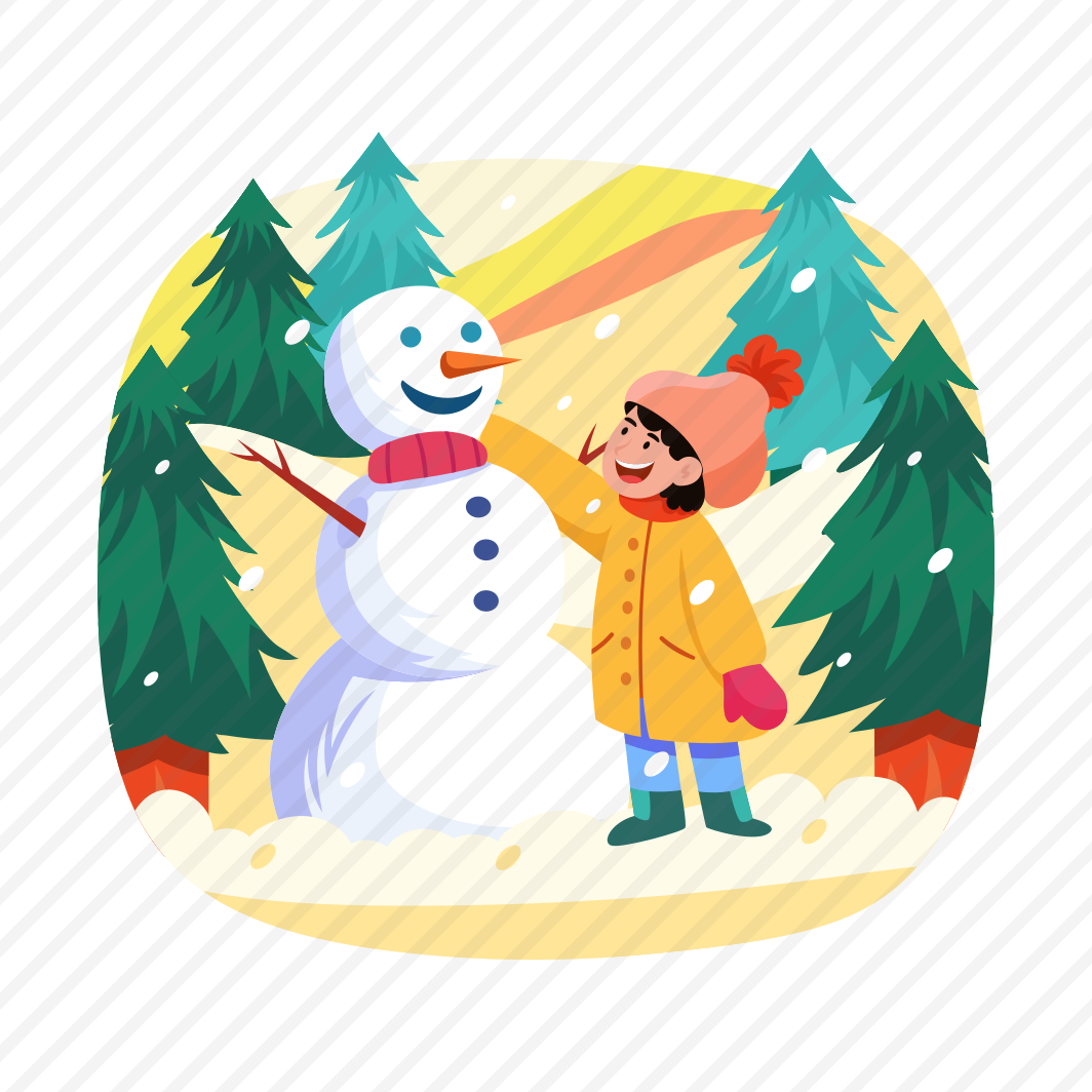 Snowman, Kid, Playing, Festival, Christmas Celebration preview