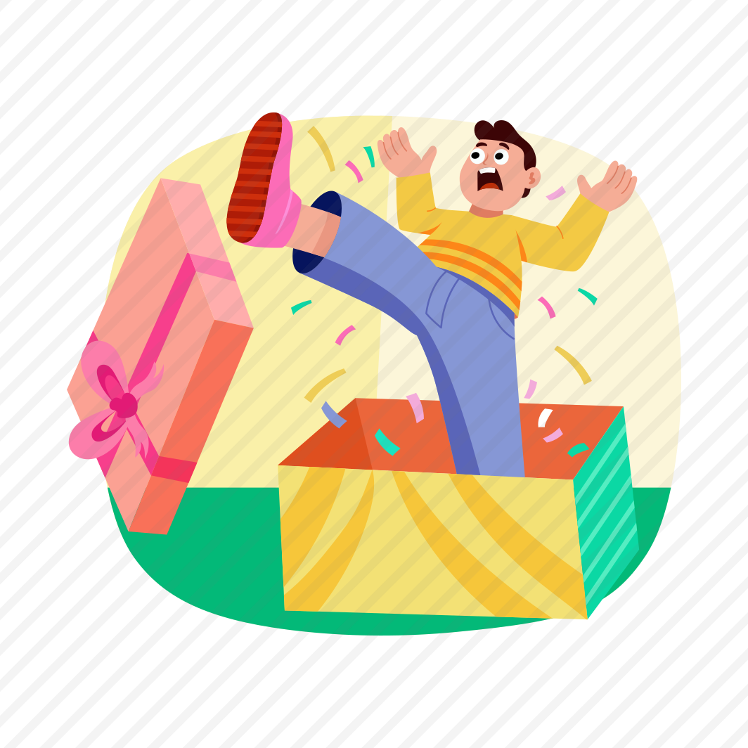 Surprised, Confetti, Unboxing, Gift, Present, preview