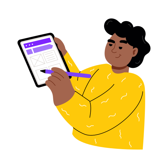 App Designer, Prototyping, Creative, Professional, Expert illustration