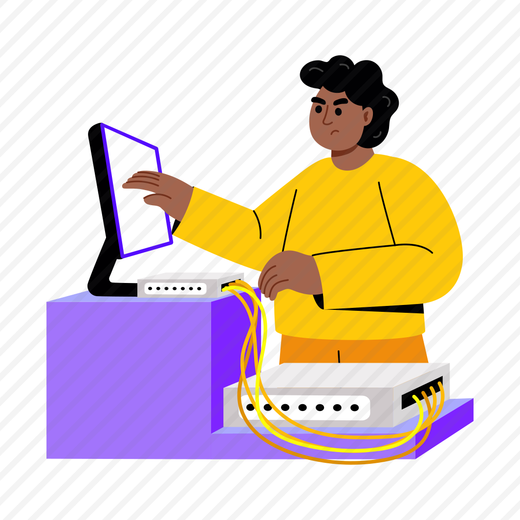 Cable Management, Router, Network, Computer, Monitor preview