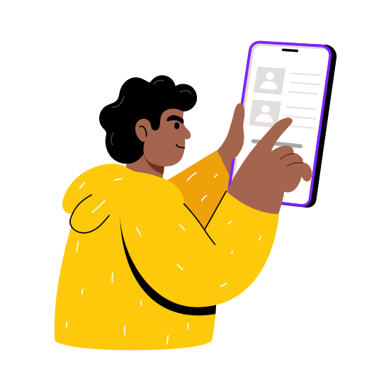 Checking Profile, Networking, Browsing, User, Mobile illustration