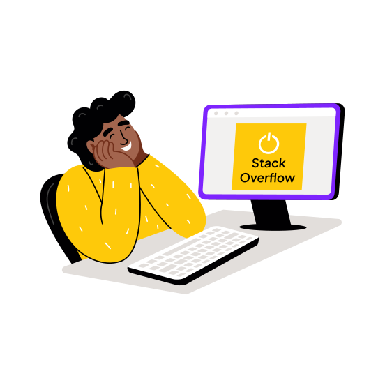 Coding Resource, Software, Programming, Developer, Happy illustration