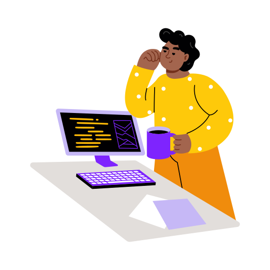 Developer, Programmer, Professional, Expert, Skilled Person illustration