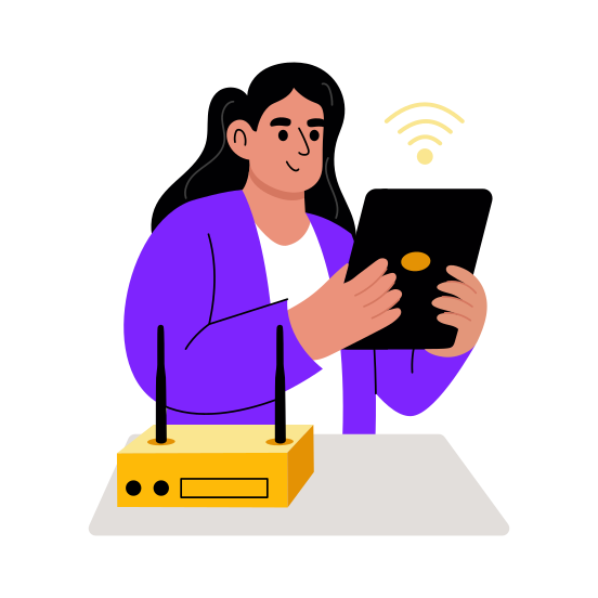 Internet Connection, Wifi, Modem, Router, Network illustration