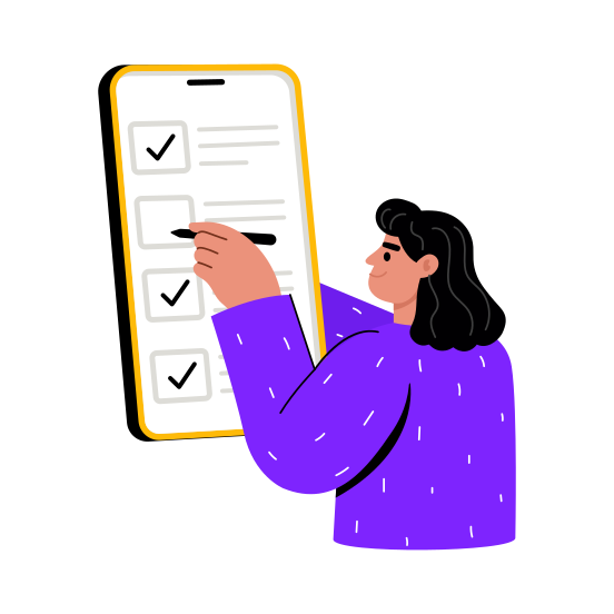 Online List, Tasks, Planning, Checklist, Schedule illustration