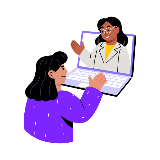 Online Training, Session, Mentor, Guiding, Discussion, illustration