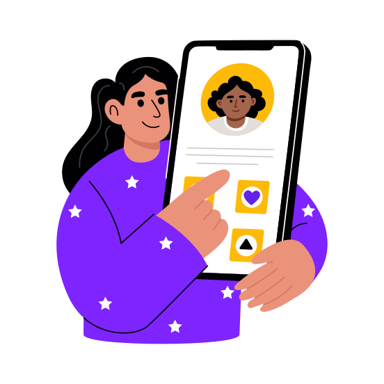 Profile Review, User, Account, Mobile, Social Media illustration