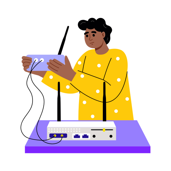 Router Configuration, Modem, Device, Internet, Network illustration