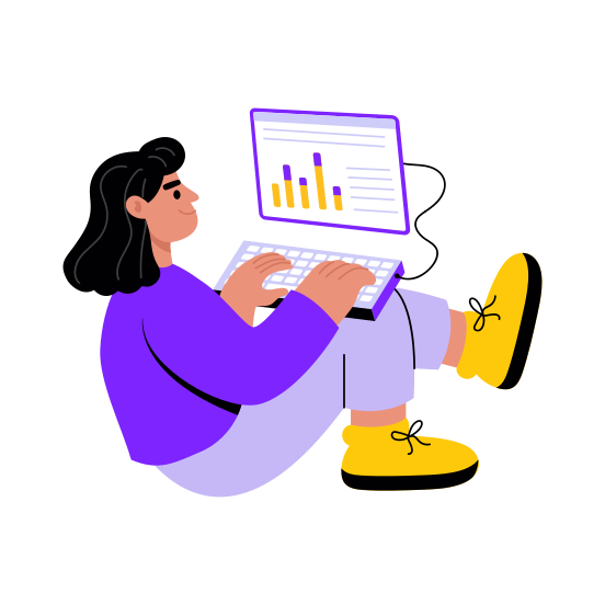 Searching, Analysis, Typing, Browsing, Working illustration